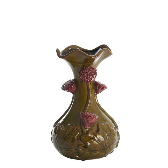 Light en Living Vaas ODALI keramiek groen+donker roze Ø15.5x26 cm