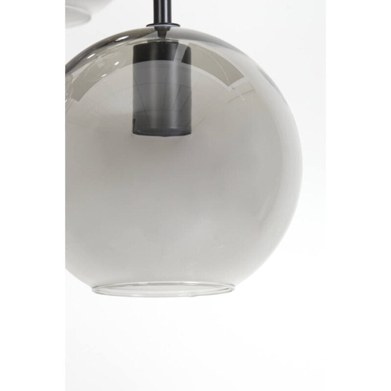 Retro zwarte hanglamp vier bollen Light & Living