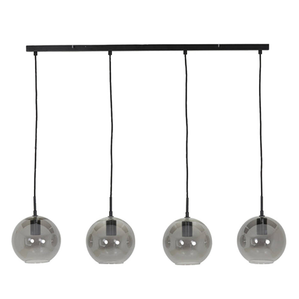 Retro zwarte hanglamp vier bollen Light & Living